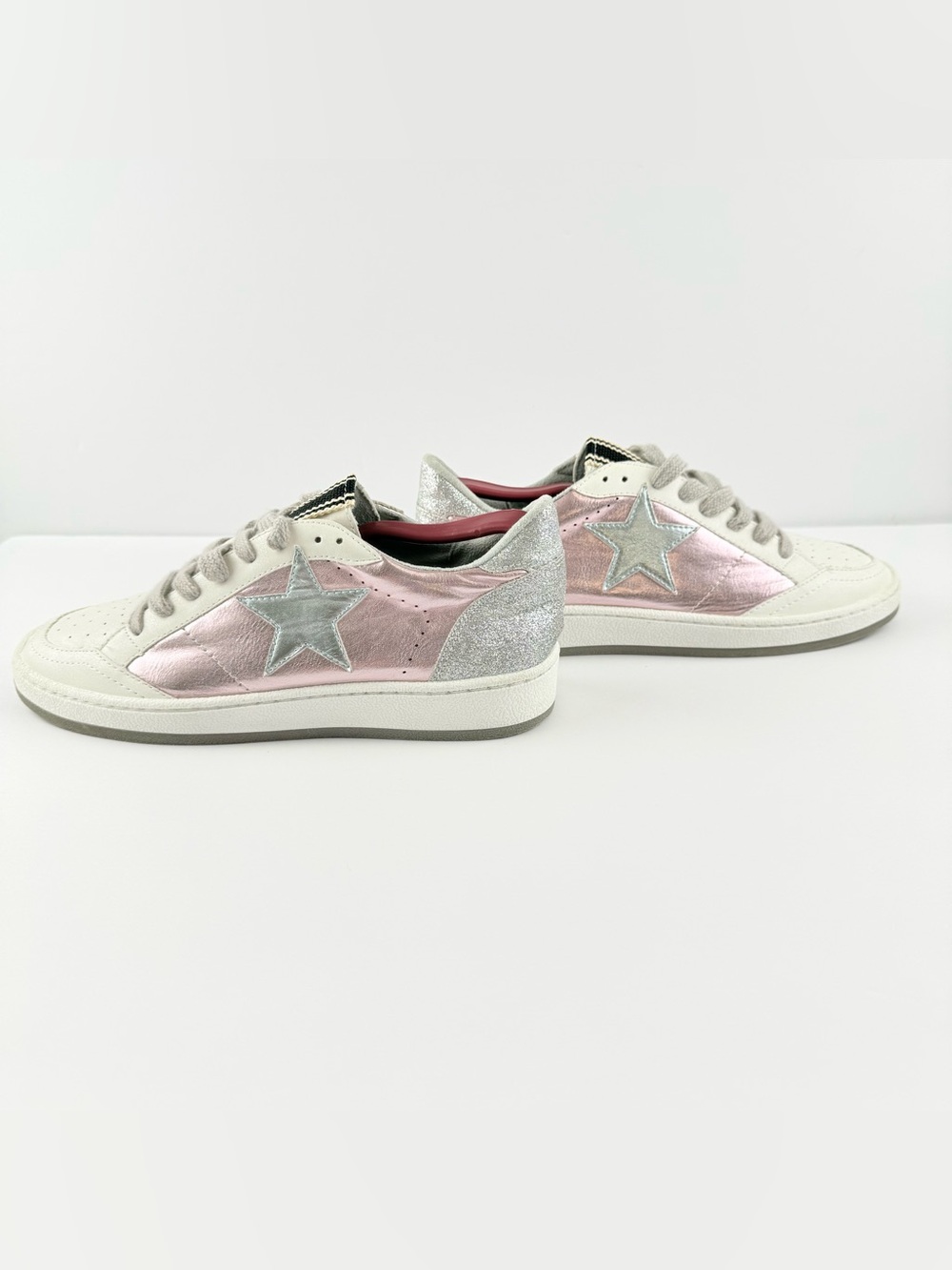SHU SHOP Paz Metallic Pink Silver White Star Fashion Sneakers Women’s Size 8 New